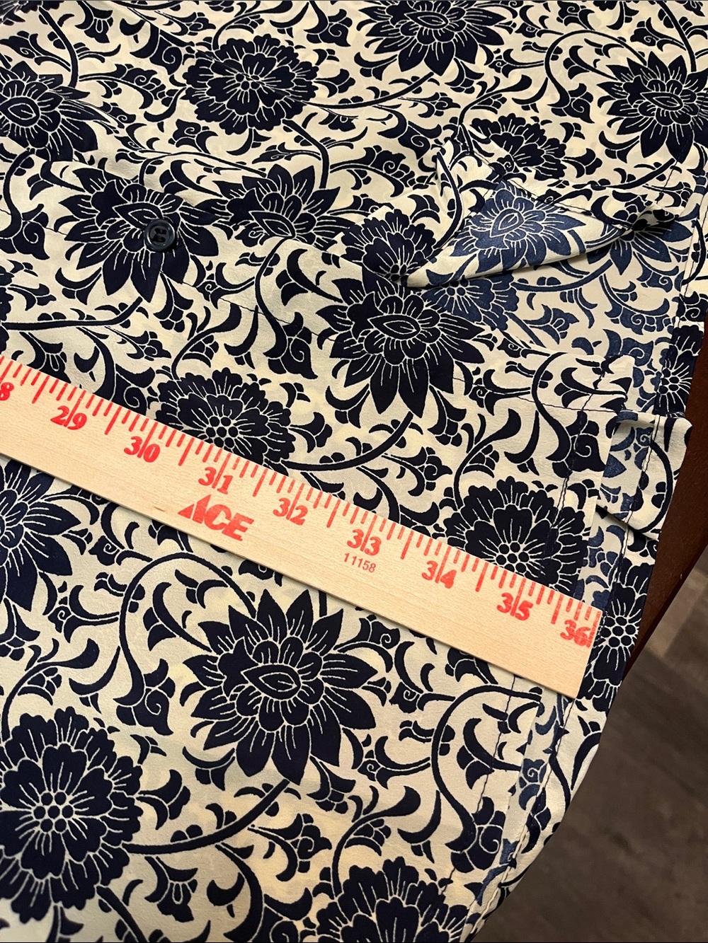 RAGA Navy and Cream Floral Tie-Waist Dress slinky and soft lightweight - Picture 8 of 10